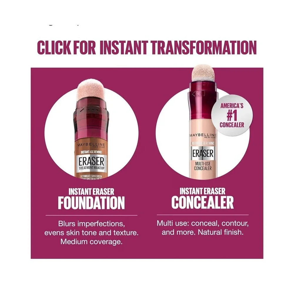 2 Maybelline Instant Age Rewind Eraser Treatment‎ Foundation Makeup 360 0.68 oz